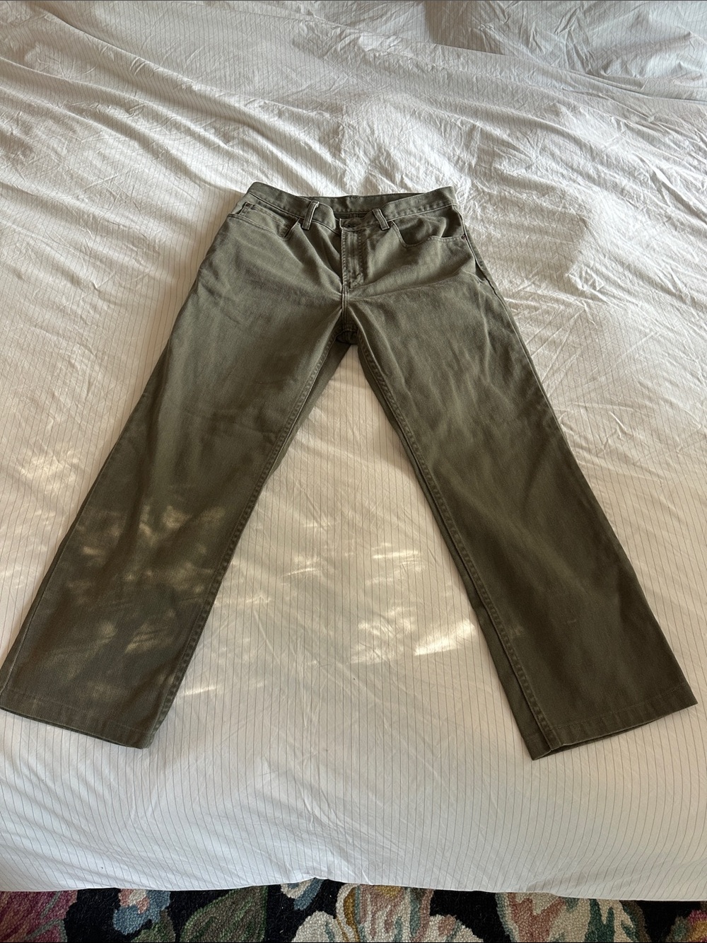 Vintage L.L. Bean Olive Green Straight Leg Denim Pants